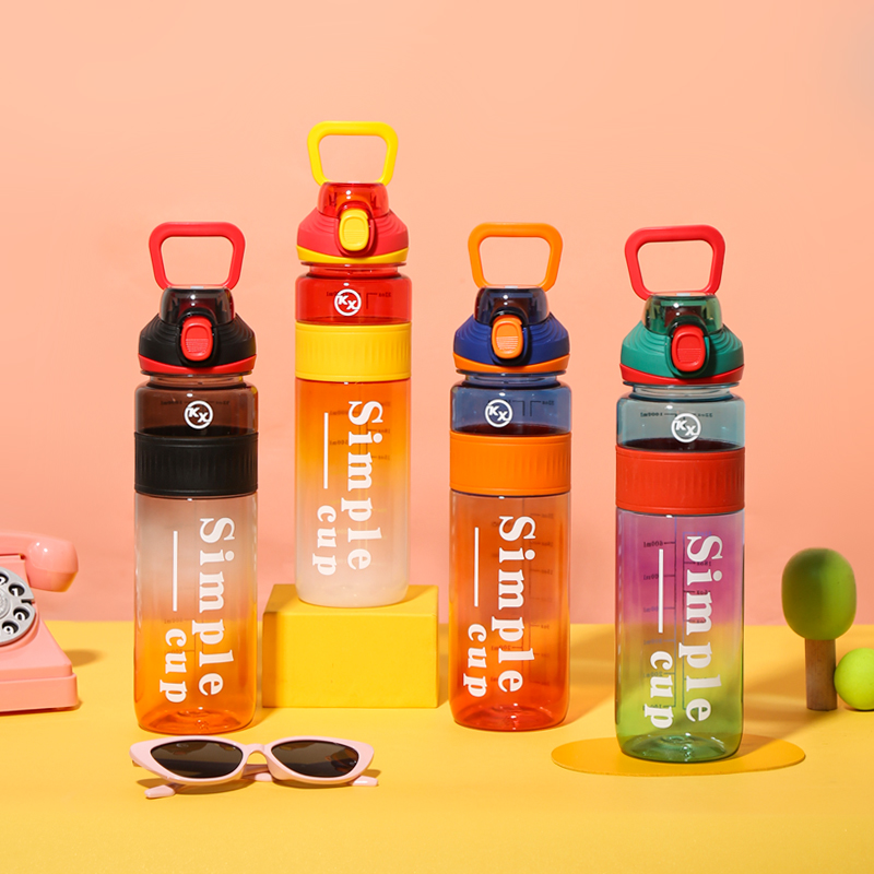 8075 Transparent Gradient Drinking Mouth Sports Water Bottle