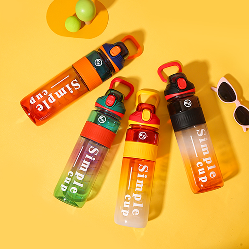 8075 Transparent Gradient Drinking Mouth Sports Water Bottle