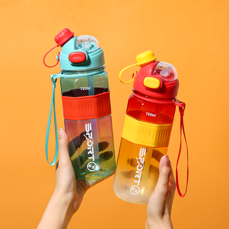 8076 Double Drinking Mouth Rotating Cover Octagonal Cup Water Bottle