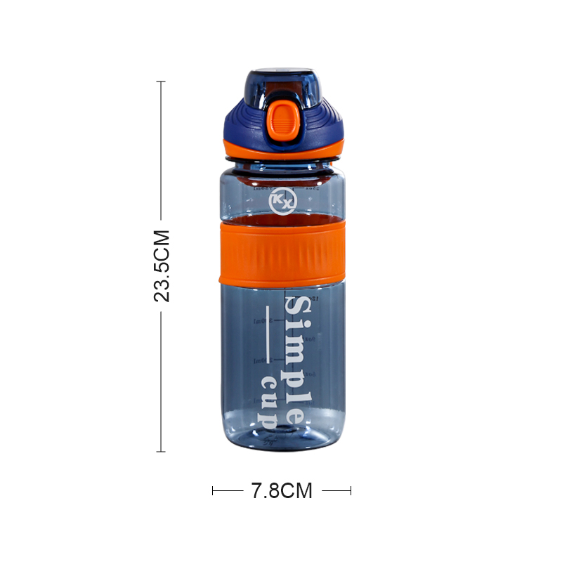 750ml Transparent Simple Drinking Mouth Sports Water Bottle